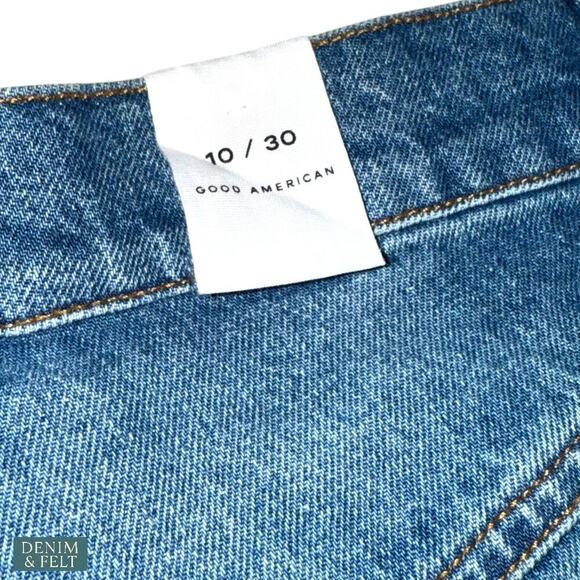 Good American Good 90s High Rise Distressed Denim Cutoff Shorts Size 10/30 - Picture 6 of 12
